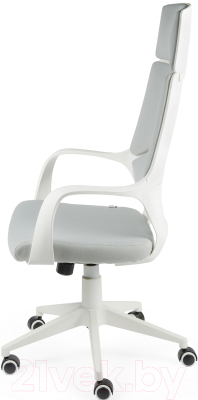 Кресло офисное Norden IQ / CX0898H-0-53 (белый пластик/серая ткань)