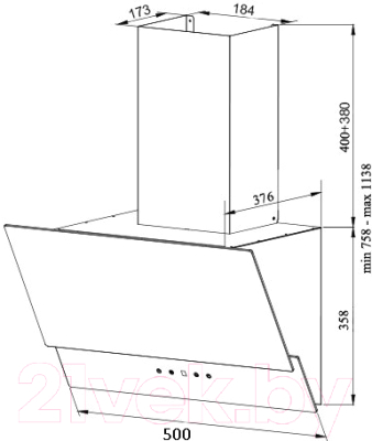 Вытяжка наклонная Grand Gloucester 50