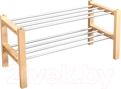 Полка для обуви Sheffilton Альберо SHT-SR9 (прозрачный лак/алюминий) - фото