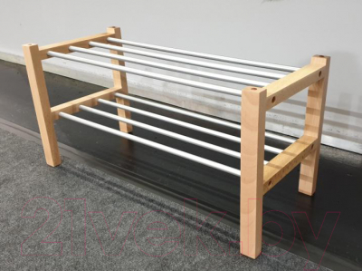 Полка для обуви Sheffilton Альберо SHT-SR9 (прозрачный лак/алюминий)