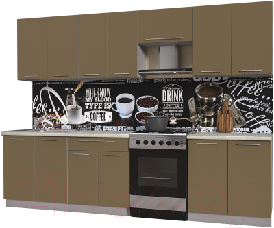 Готовая кухня Интерлиния Мила Пластик 2.9 А - фото