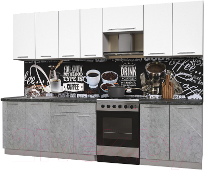 Кухонный гарнитур Интерлиния Мила Пластик 2.9 А - фото