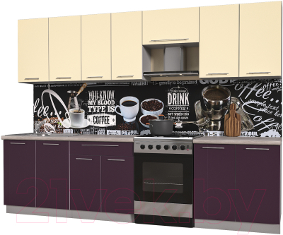 Готовая кухня Интерлиния Мила Пластик 2.9 А - фото