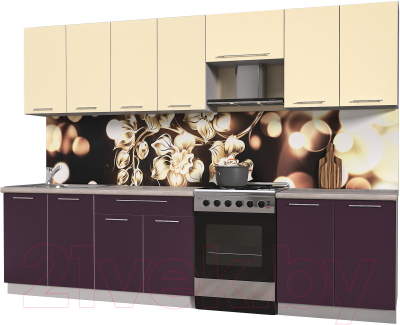 Готовая кухня Интерлиния Мила Пластик 3.0 А - фото