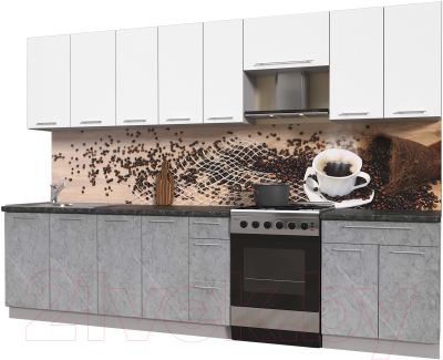 Кухонный гарнитур Интерлиния Мила Пластик 3.1 А - фото