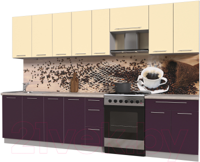 Готовая кухня Интерлиния Мила Пластик 3.1 А - фото