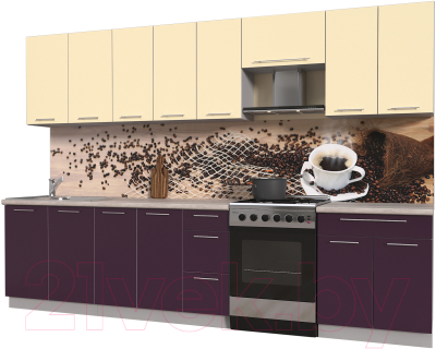 Готовая кухня Интерлиния Мила Пластик 3.2 А - фото