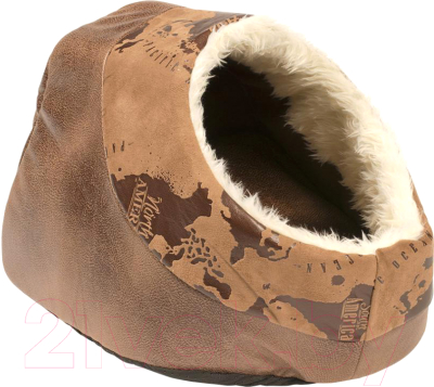 Лежанка для животных Duvo Plus Cuddy Cave Explorer / 300027/DV (коричневый) - фото