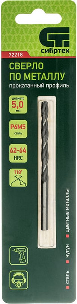 Сверло СибрТех По металлу 72218