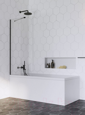 Стеклянная шторка для ванны Radaway Idea Black PNJ 70 / 10001070-54-01 - фото