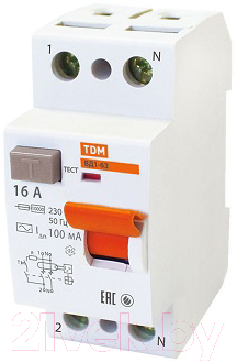 Устройство защитного отключения TDM ВД1-63-2Р-63А-30мА / SQ0203-0019 - фото