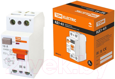 Устройство защитного отключения TDM ВД1-63-2Р-63А-30мА / SQ0203-0019