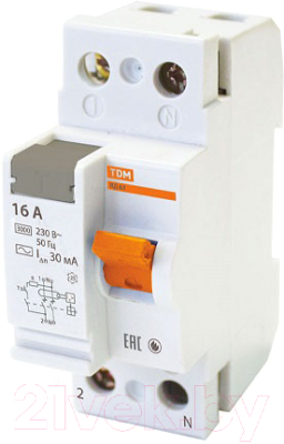 Устройство защитного отключения TDM ВД63-2Р-32А-30мА / SQ0220-0003 - фото