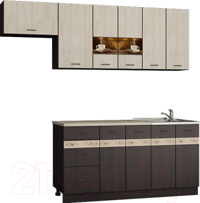 Готовая кухня Senira Вяселка 2/1 1.6м + шкаф настенный В-083 - фото