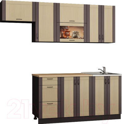 Готовая кухня Senira Вяселка 4/03 1.6м + шкаф настенный В-083 - фото