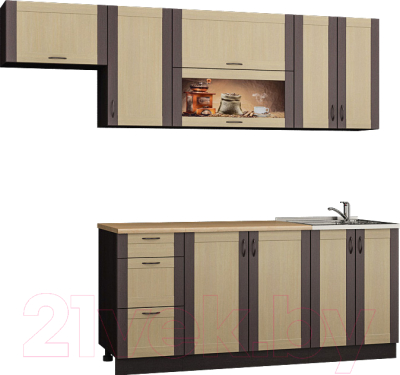 Готовая кухня Senira Вяселка 4/03 1.8м + шкаф настенный В-083 - фото