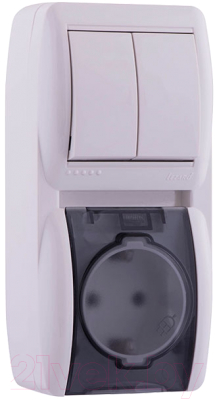 Блок выключатель+розетка Lezard Nata 710-0200-173 - фото