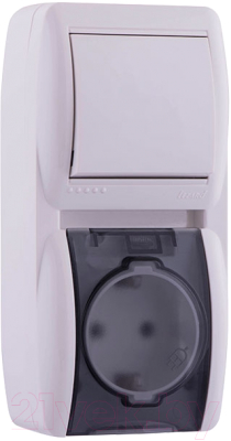 Блок выключатель+розетка Lezard Nata 710-0200-172 - фото