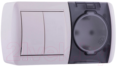 Блок выключатель+розетка Lezard Nata 710-0200-171 - фото