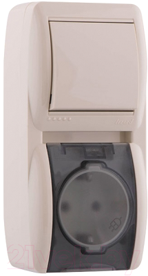 Блок выключатель+розетка Lezard Nata 710-0300-172 - фото