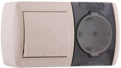 Блок выключатель+розетка Lezard Nata 710-0300-170 - фото