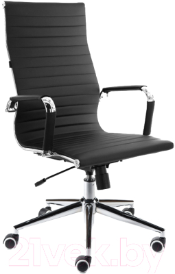 Кресло офисное Norden Техно / H-100 (хром/черная экокожа) - фото