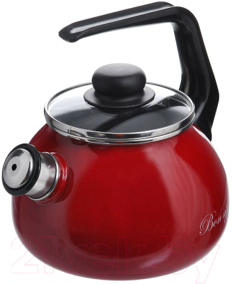 Чайник со свистком СтальЭмаль Bon appetit 1RA12 (вишневый)