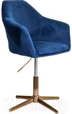Стул Седия Dubai (синий велюр/золото) - фото