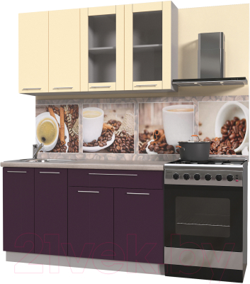 Готовая кухня Интерлиния Мила Пластик 1.4 Б - фото