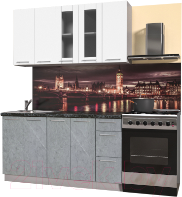 Кухонный гарнитур Интерлиния Мила Пластик 1.5 Б - фото