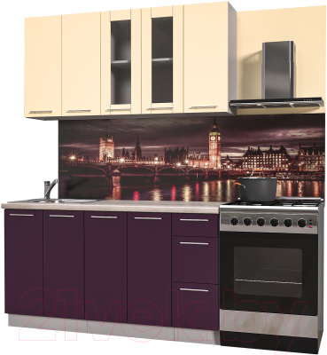 Готовая кухня Интерлиния Мила Пластик 1.5 Б - фото