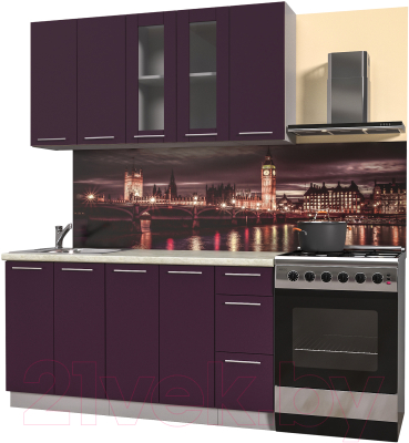 Готовая кухня Интерлиния Мила Пластик 1.5 Б - фото