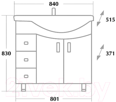 Тумба под умывальник Onika Эльбрус 82.10 R (108202)