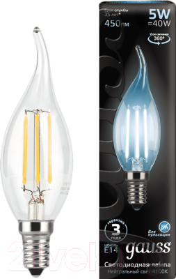Лампа Gauss Filament Candle E14 5W 4100K / 104801205