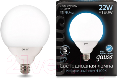 Лампа Gauss E27 22W 4100K / 105102222