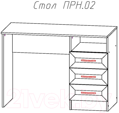 Письменный стол Астрид Мебель Принцесса / ЦРК.ПРН.02