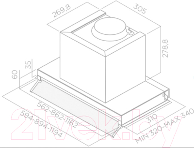 Вытяжка скрытая Elica Box In IX/A/90
