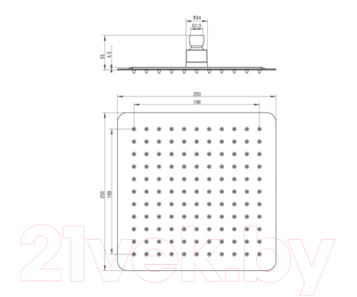 Лейка верхнего душа Deante Cascada Floks NAC 002K