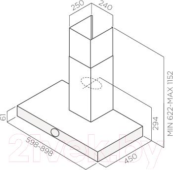 Вытяжка Т-образная Jetair Touch BL/A/60