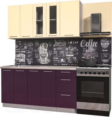 Готовая кухня Интерлиния Мила Пластик 1.6 Б - фото