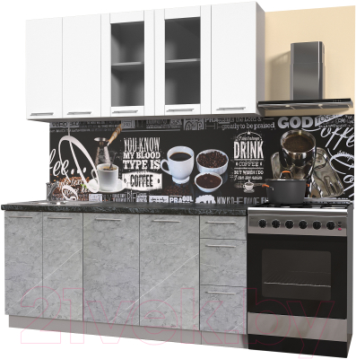 Кухонный гарнитур Интерлиния Мила Пластик 1.7 Б - фото