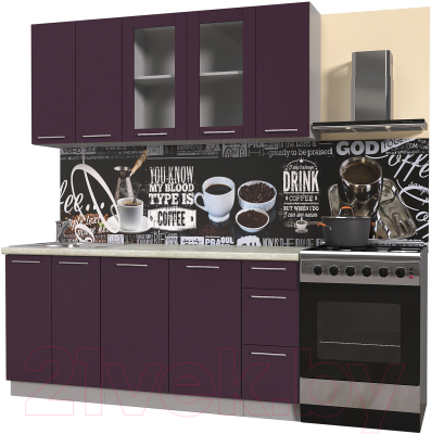 Готовая кухня Интерлиния Мила Пластик 1.7 Б - фото