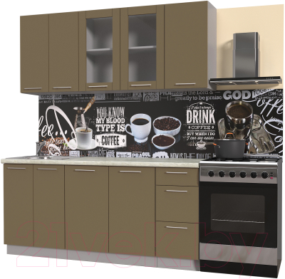 Готовая кухня Интерлиния Мила Пластик 1.8 Б - фото