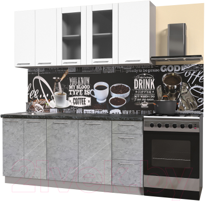 Кухонный гарнитур Интерлиния Мила Пластик 1.8 Б - фото