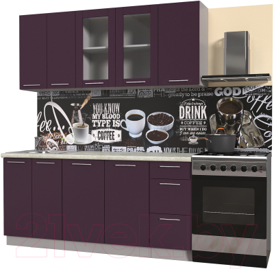 Готовая кухня Интерлиния Мила Пластик 1.8 Б - фото