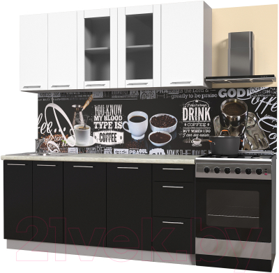 Готовая кухня Интерлиния Мила Пластик 1.8 Б - фото