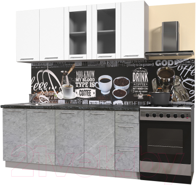 Кухонный гарнитур Интерлиния Мила Пластик 1.9 Б - фото