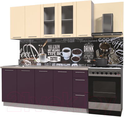 Готовая кухня Интерлиния Мила Пластик 1.9 Б - фото