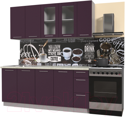 Готовая кухня Интерлиния Мила Пластик 1.9 Б - фото