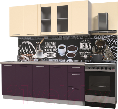 Готовая кухня Интерлиния Мила Пластик 2.0 Б - фото